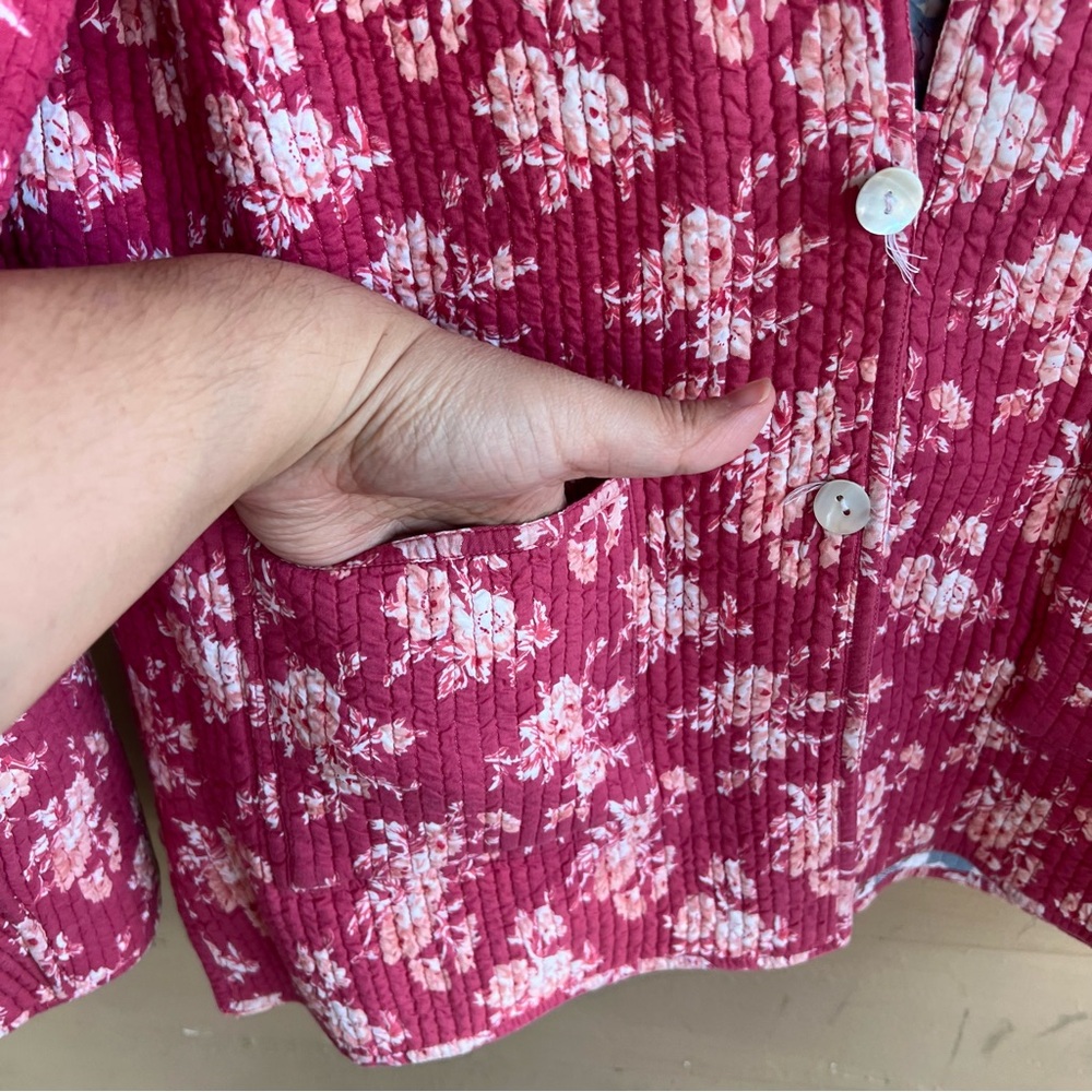 Reversible Cotton Quilted Patchwork Print Jacket … - image 11